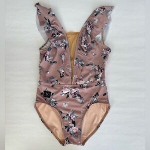 Kandi Kouture Floral Ruffle One-Piece Leotard